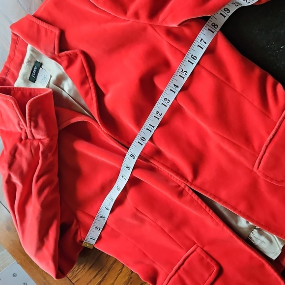 J. Crew Red Velvet Cropped Blazer Size 8 - Picture 14 of 16